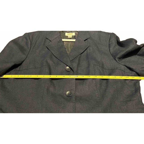 Talbots Blazer Irish Linen Sz 18 Dark Blue Lined 3 Button Jacket Pocket‎ Office - Picture 6 of 6